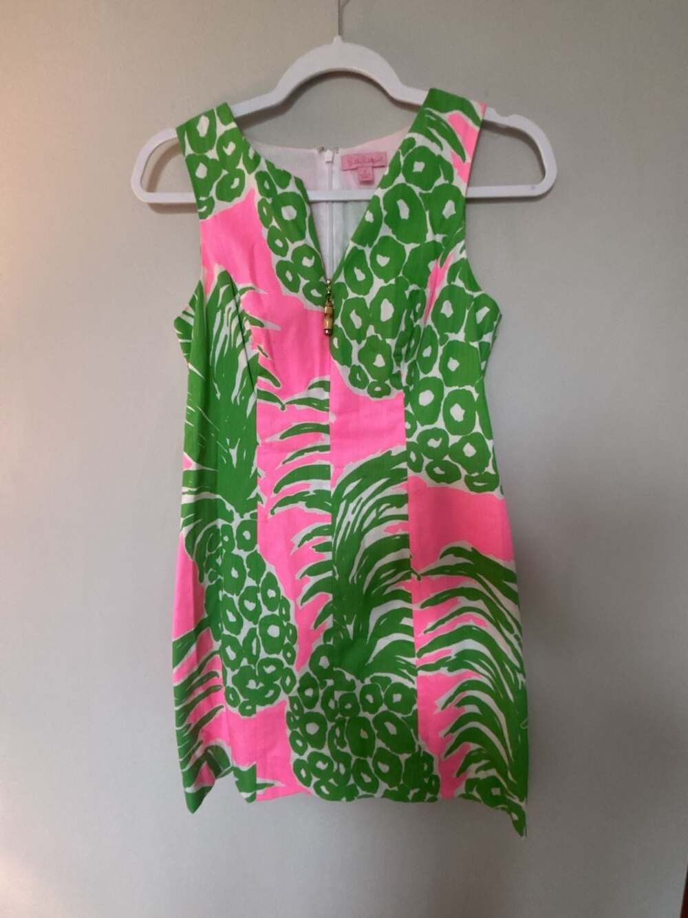 Lilly Pulitzer Mila Lined Pineapple Print Shift Dress in Flamenco Size 0